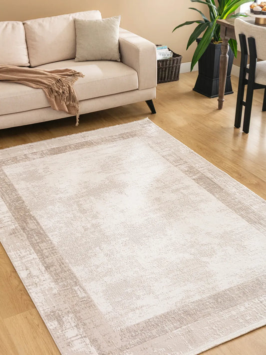 Tuğra Halı Bloom BM03 Krem Bej Salon Halısı - Efta Halı