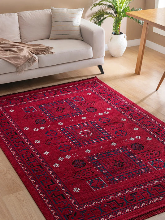 Tuğra Halı Semerkand SN03 Kırmızı Salon Halısı - Efta Halı