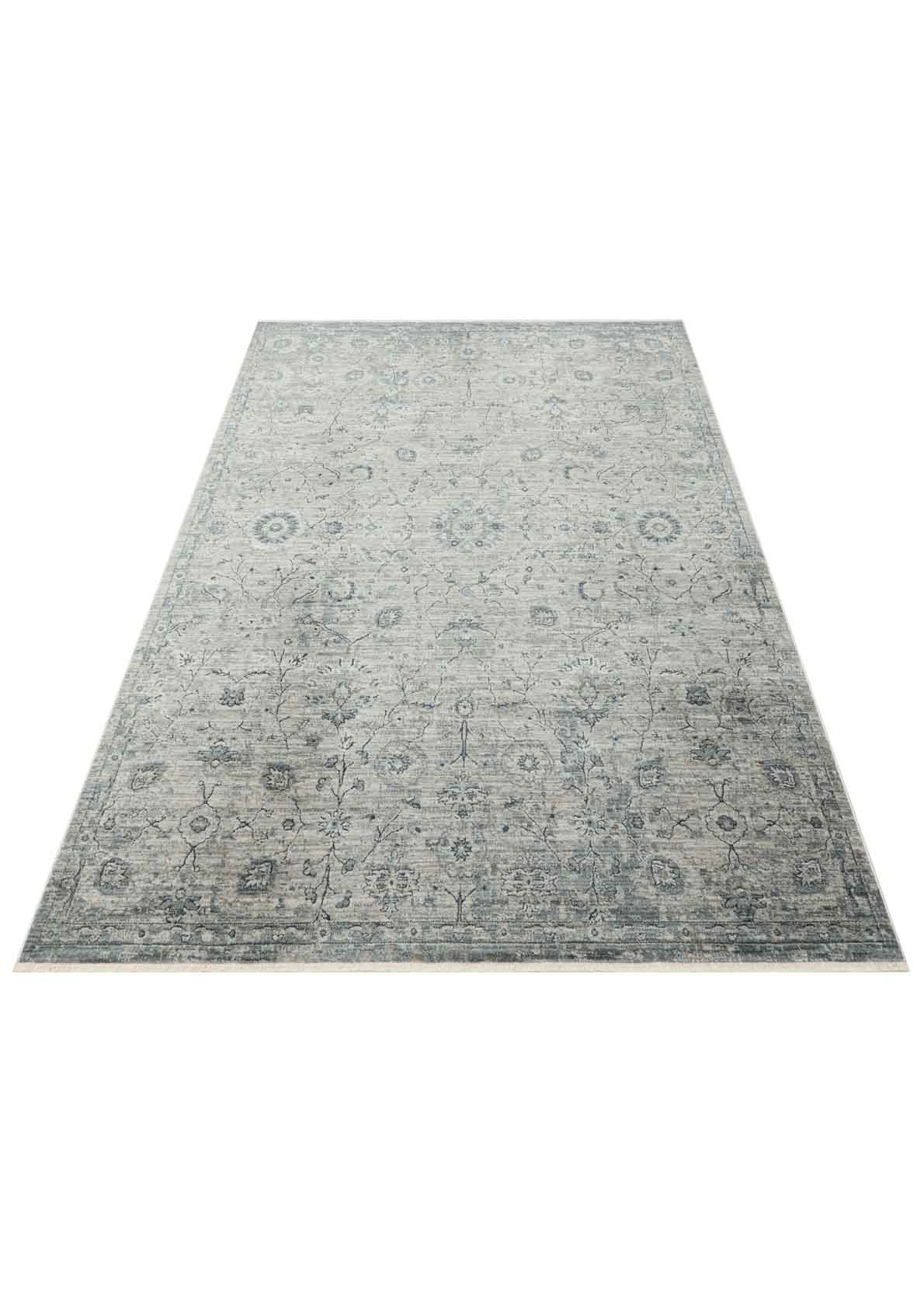 AJMER JM 01 Mavi halı - Polyester malzemeden üretilmiş (görünüm 6)