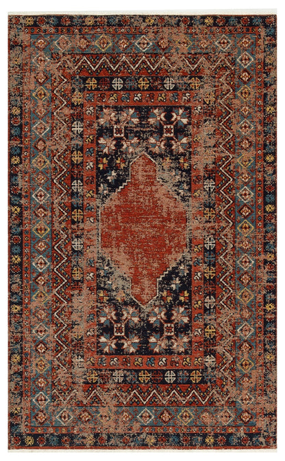 Eko Halı ANADOLU KILIM AND 04 Çok Renkli Geleneksel Anadolu Motifli Yıkanabilir Kaymaz Tabanlı Şönil Dokuma Halı