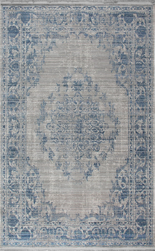 Eko Halı ARTE H074 Mavi Hav Toz Vermez Renkli Modern Makine Halısı