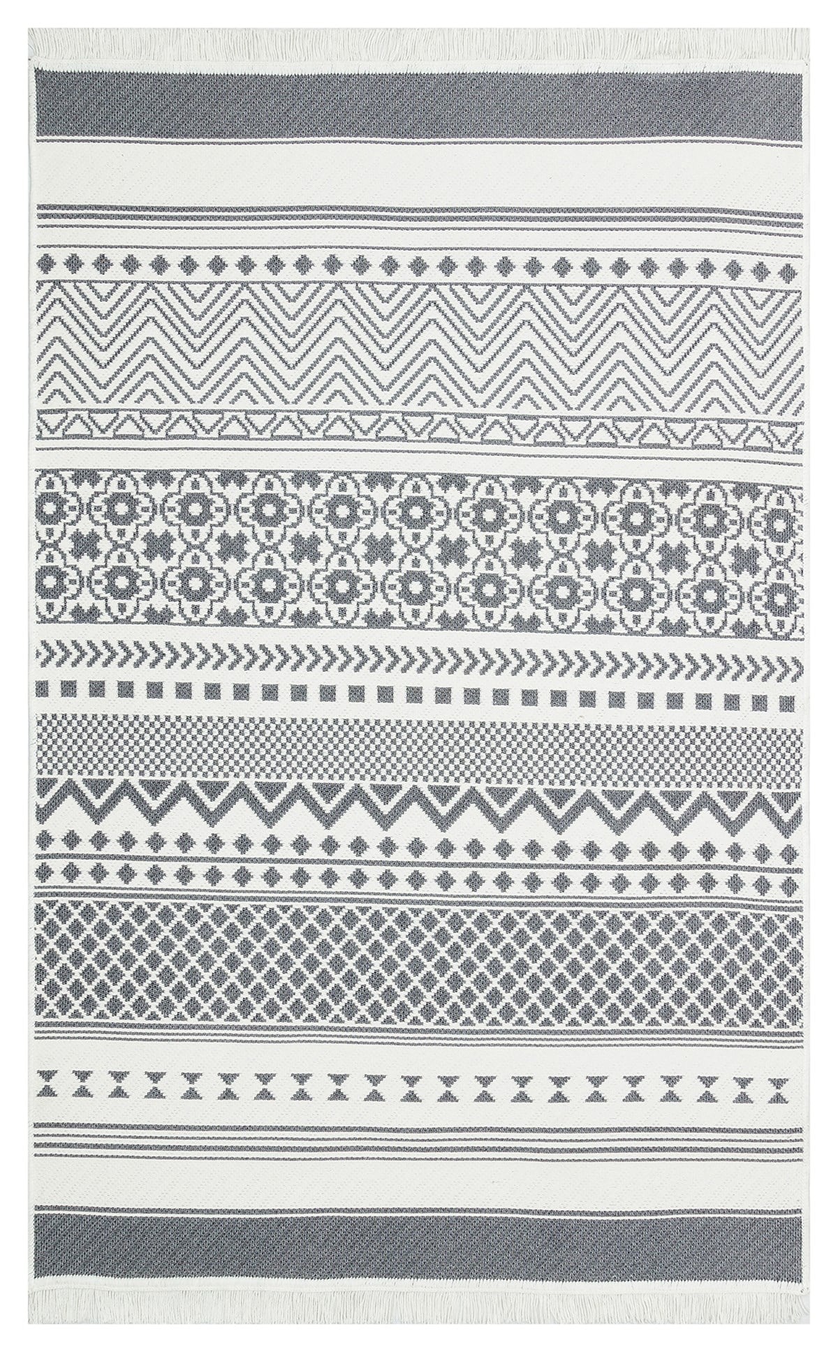 Eko Halı ARYA AR 07 Gri Yıkanabilir Çift Taraflı Modern Desenli Dokuma Kilim