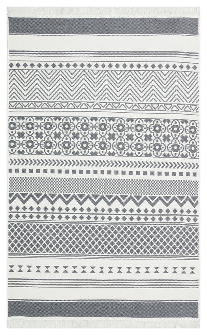 Eko Halı ARYA AR 07 Gri Yıkanabilir Çift Taraflı Modern Desenli Dokuma Kilim