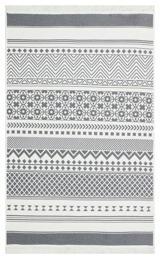 Eko Halı ARYA AR 07 Gri Yıkanabilir Çift Taraflı Modern Desenli Dokuma Kilim