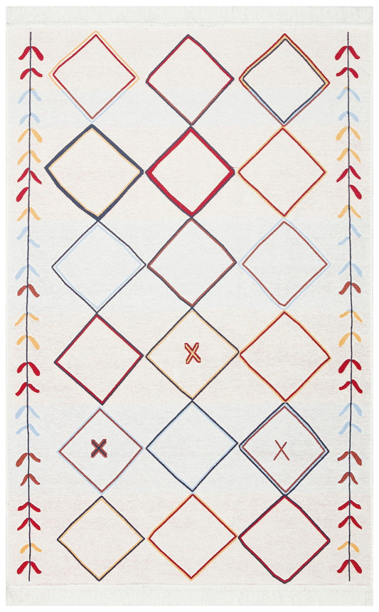 Eko Halı ARYA AR 21 Çok Renkli Yıkanabilir Çift Taraflı Modern Desenli Dokuma Kilim