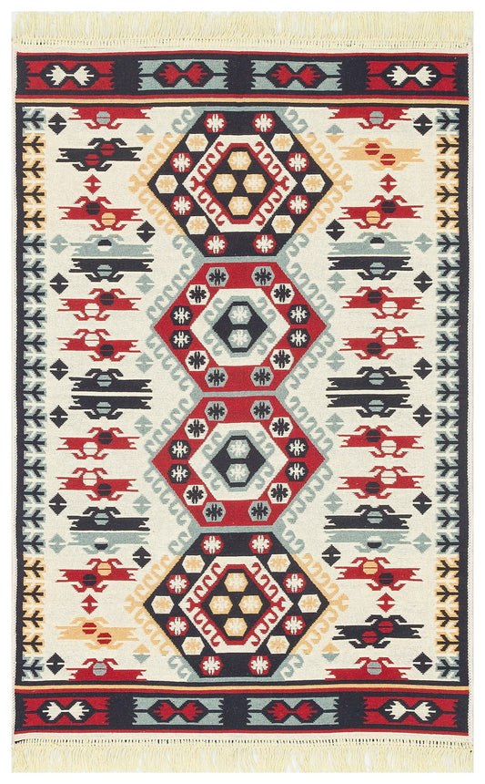 Eko Halı ARYA AR 30 Kırmızı Yıkanabilir Çift Taraflı Modern Desenli Dokuma Kilim