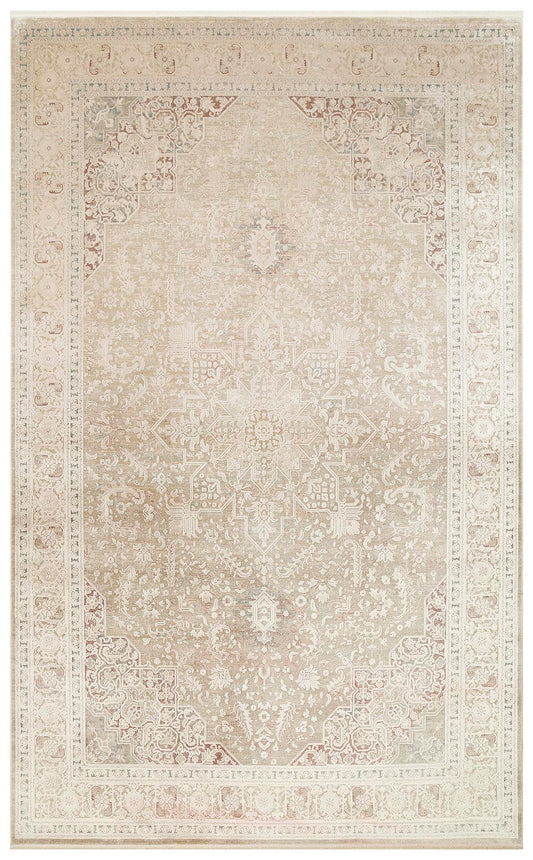 Eko Halı BABIL BBL 02 Bej Yumuşak Dokulu Vintage Esintilere Sahip Over-dyed Sık Dokuma Salon Halısı
