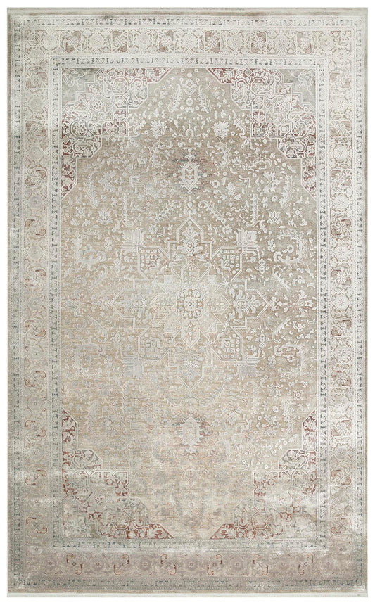 Eko Halı BABIL BBL 02 Gri Yumuşak Dokulu Vintage Esintilere Sahip Over-dyed Sık Dokuma Salon Halısı