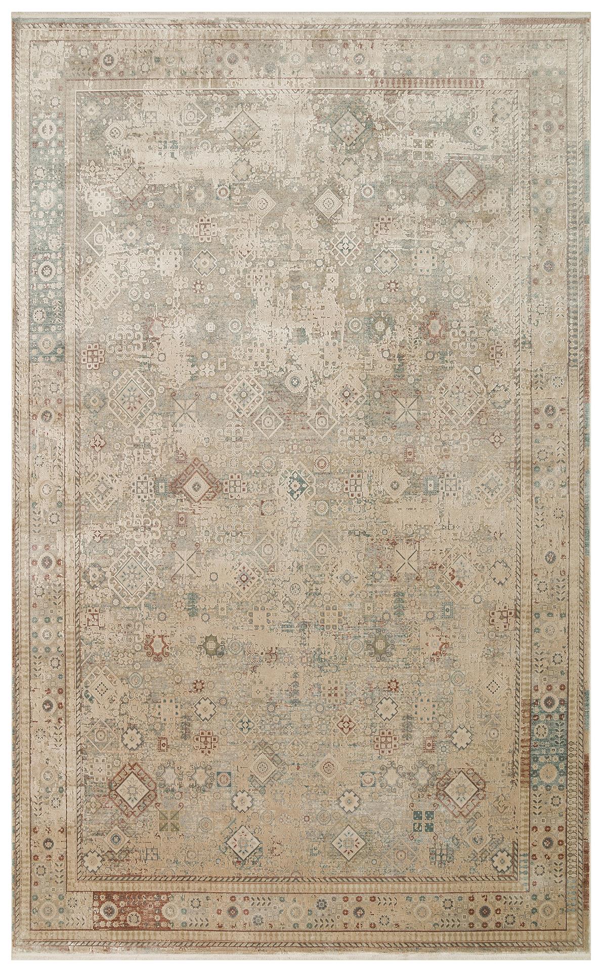 Eko Halı BABIL BBL 03 Bej Yumuşak Dokulu Vintage Esintilere Sahip Over-dyed Sık Dokuma Salon Halısı