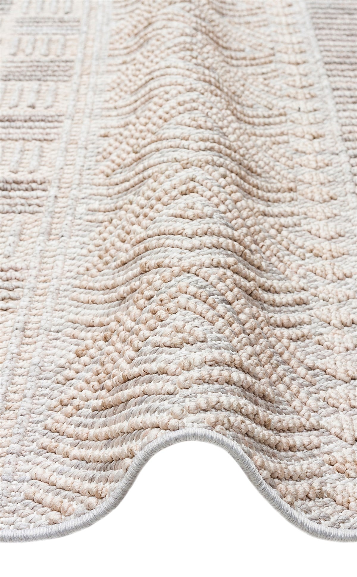 COZY CZY 02 Gri Bej halı - Polyester malzemeden üretilmiş