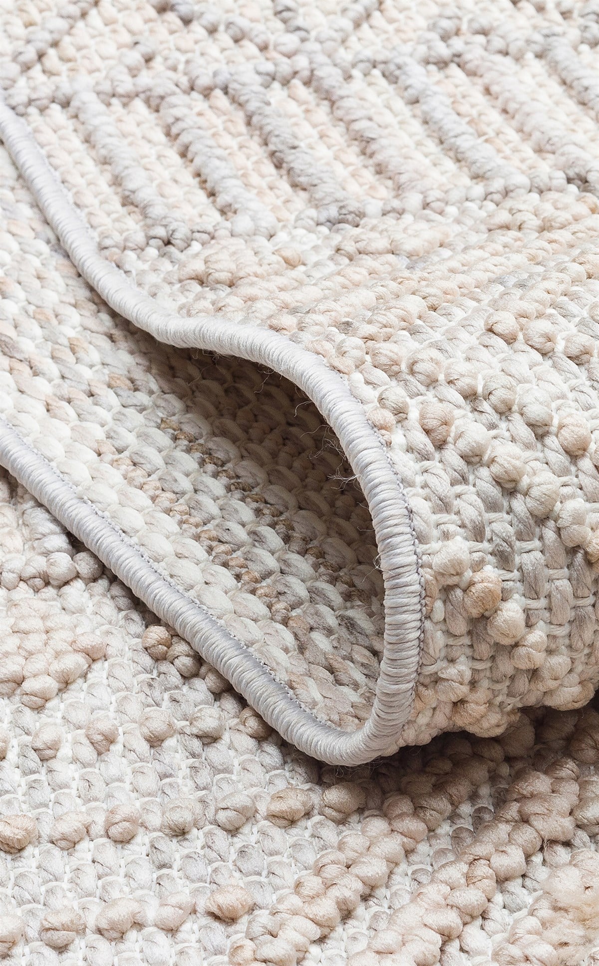 COZY CZY 02 Gri Bej halı - Saçak kenar bitimli
