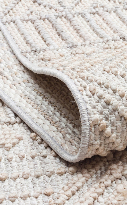 COZY CZY 02 Gri Bej halı - Saçak kenar bitimli