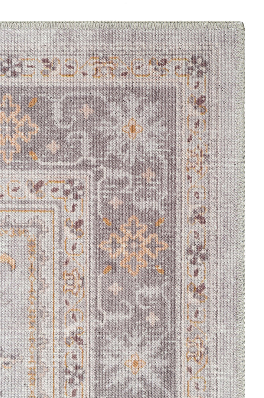 Eko Halı ELISTA VINTAGE ELS 201 Gri Mavi Vintage Tasarımlı Yumuşak Bukle Dokuma Kaymaz Tabanlı Yıkanabilir Modern Halı