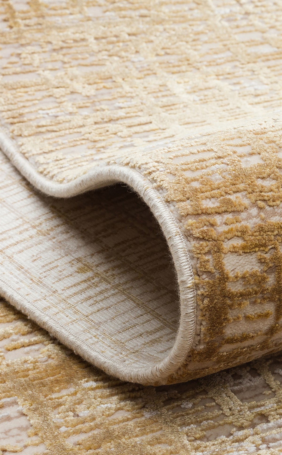 FRESCO DYED FSD 02 Bej Altın halı - Saçak kenar bitimli