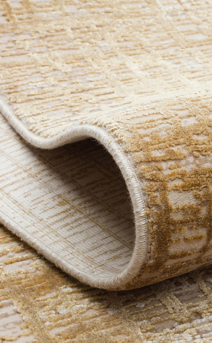 FRESCO DYED FSD 02 Bej Altın halı - Saçak kenar bitimli