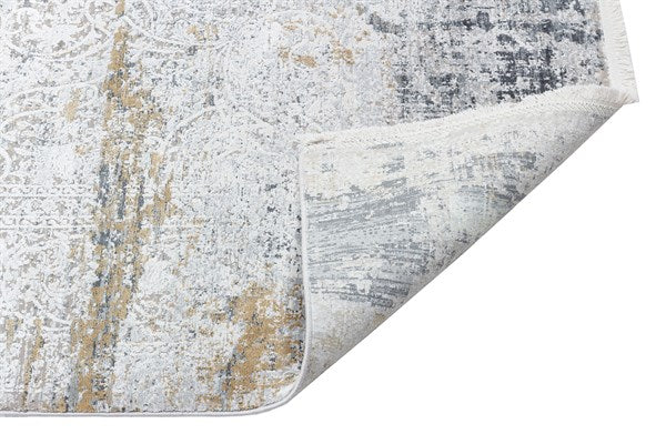 FRESCO FS 03 Gri Lacivert halı - Saçak kenar bitimli