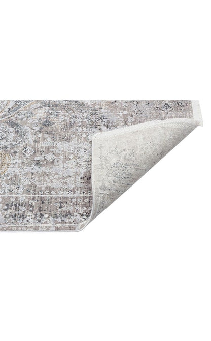 FRESCO FS 09 Krem Gri halı - Saçak kenar bitimli