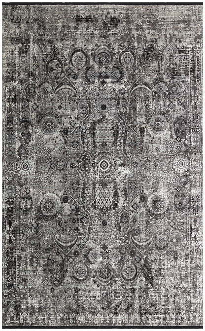 Eko Halı FRESCO FS 09 Siyah Yüksek Alçak Dokulu Özel Işıltılı Yüksek Kaliteli Sık Dokuma Modern Salon Halısı