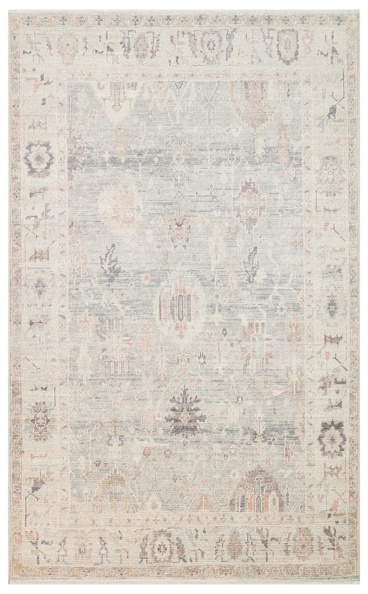 Eko Halı GRACE GRC 02 Gök Mavisi Pastel Tonlara Sahip Vintage Desenli Şık Halı