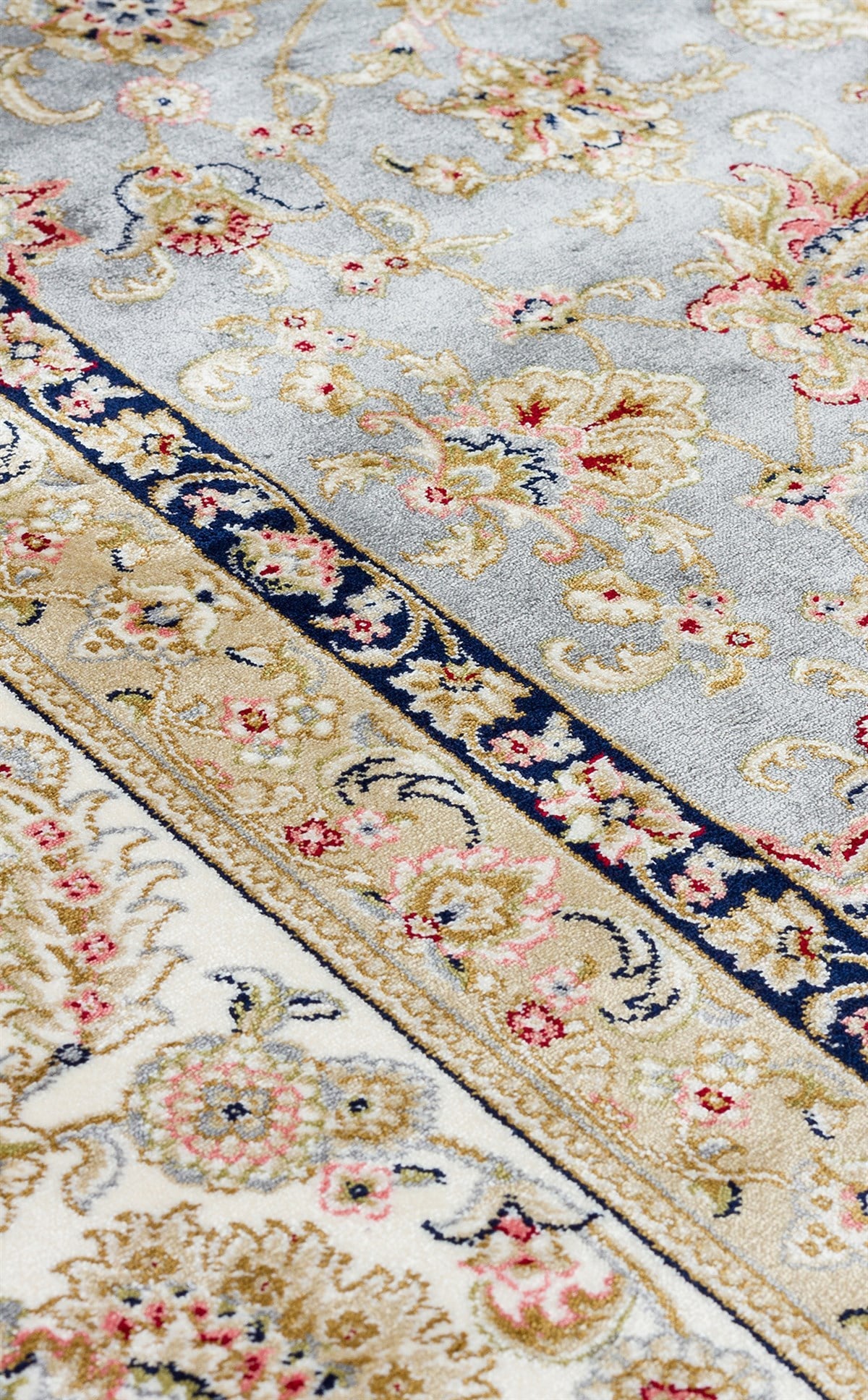 ISFAHAN ISF 03 Gri Krem halı - 200x300, 300x400, 160x230, 240x340 ölçü seçenekleri