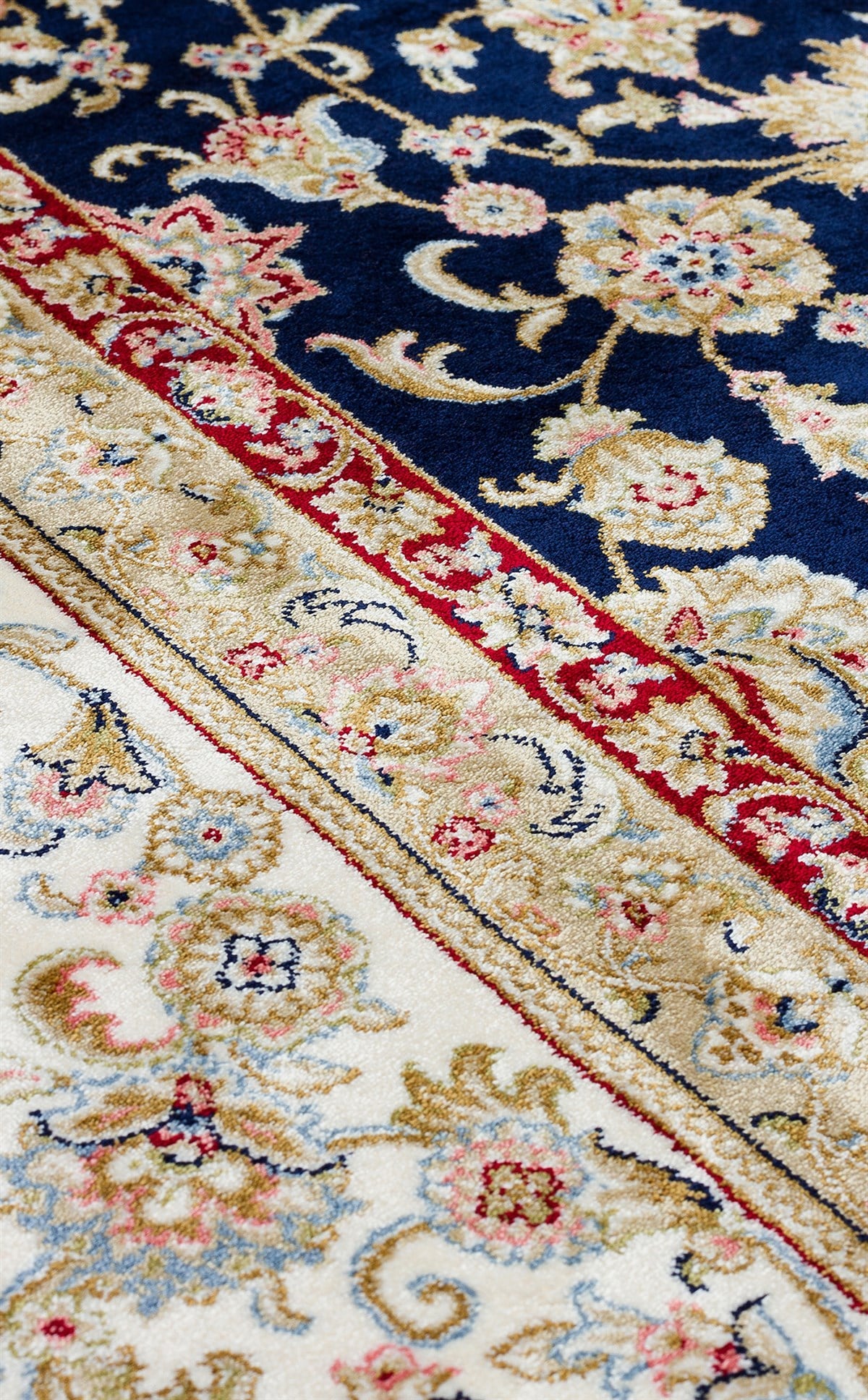 ISFAHAN ISF 03 Lacivert Krem halı - 160x230, 200x300, 240x340, 300x400 ölçü seçenekleri