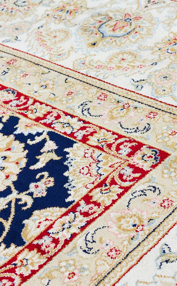 ISFAHAN ISF 03 Lacivert Krem halı - 5,5 mm hav yüksekliği