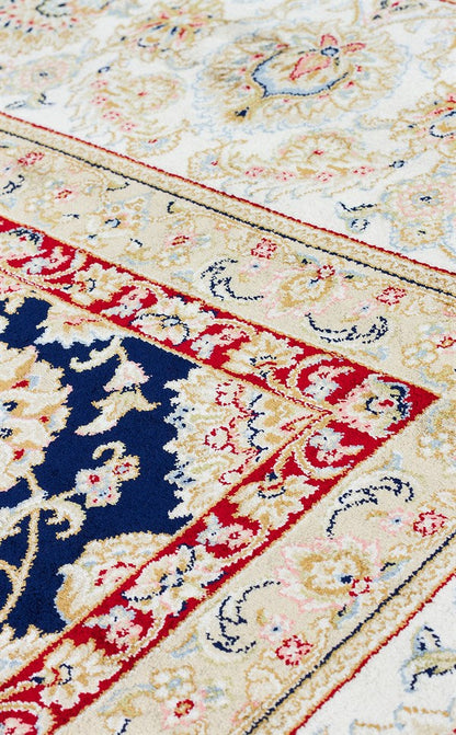 ISFAHAN ISF 03 Lacivert Krem halı - 5,5 mm hav yüksekliği