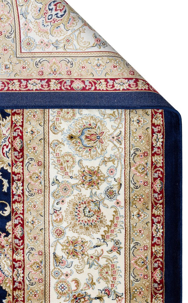 ISFAHAN ISF 03 Lacivert Krem halı - Viskon malzemeden üretilmiş (görünüm 6)