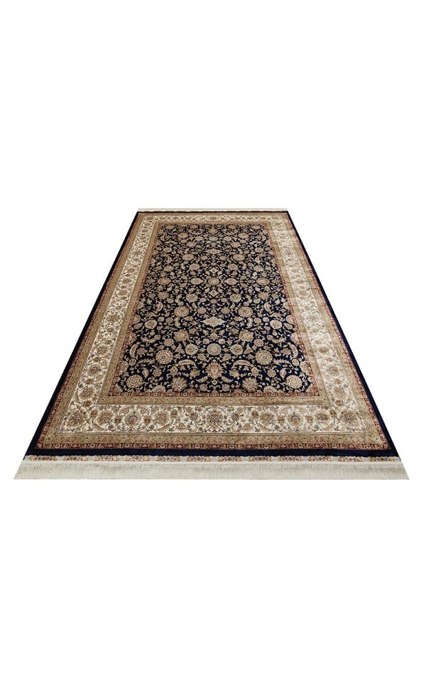 ISFAHAN ISF 03 Lacivert Krem halı - Saçak kenar bitimli (görünüm 7)