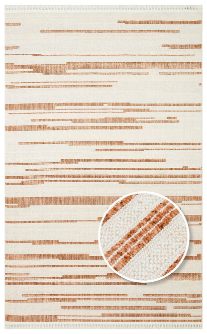 Eko Halı JOY 01 Terracotta Hav Toz Vermeyen Yumuşak dokulu Modern Makine Halısı
