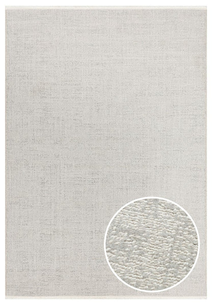 Eko Halı KALAHARI KLH PLAIN Gümüş Özel Dokuma Tekniği ile Üretilen Modern Sade Desenli Makine Halısı