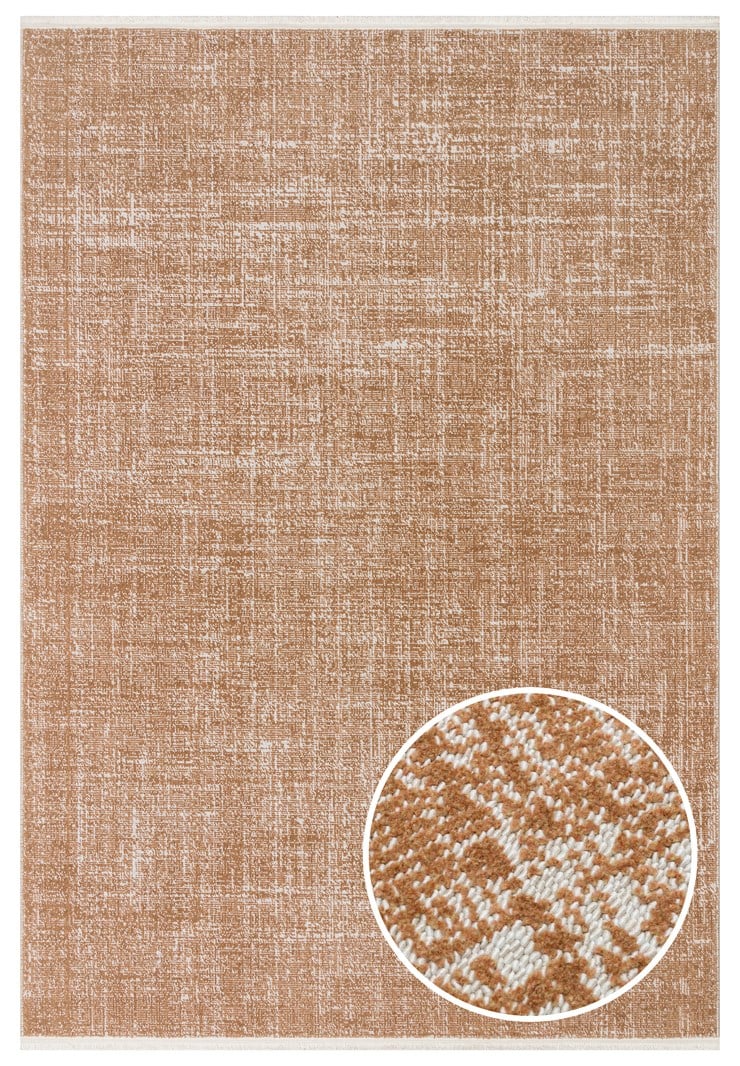 Eko Halı KALAHARI KLH PLAIN Terracotta Özel Dokuma Tekniği ile Üretilen Modern Sade Desenli Makine Halısı