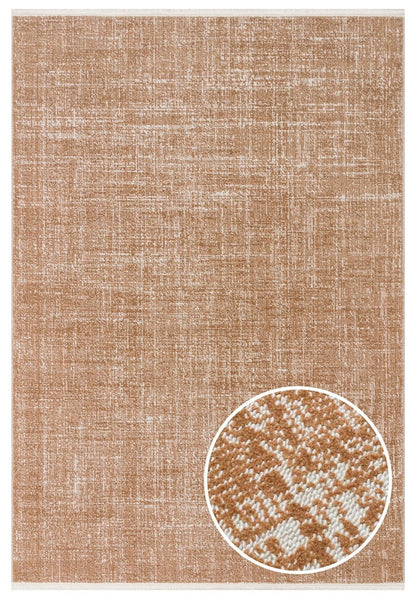 Eko Halı KALAHARI KLH PLAIN Terracotta Özel Dokuma Tekniği ile Üretilen Modern Sade Desenli Makine Halısı