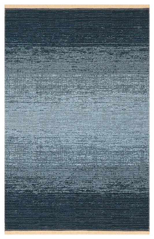 Eko Halı KUTNU KILIM KTN 01 Antrasit Mavi Modern Ombre Renk Geçişli Yıkanabilir Çift Taraflı Kilim