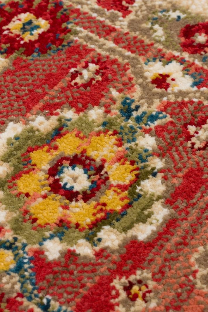 KYBELE KYB 04 Krem Kırmızı halı - 120x180, 160x230, 200x290, 240x340 ölçü seçenekleri