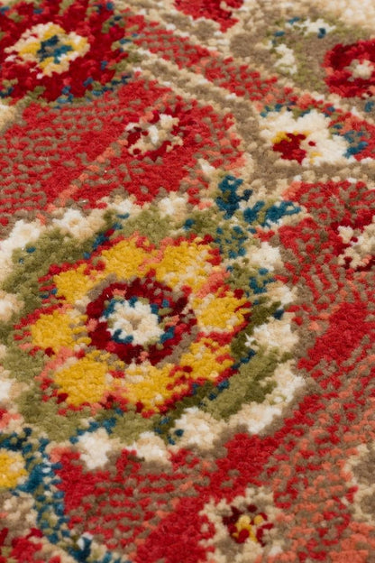 KYBELE KYB 04 Krem Kırmızı halı - 120x180, 160x230, 200x290, 240x340 ölçü seçenekleri