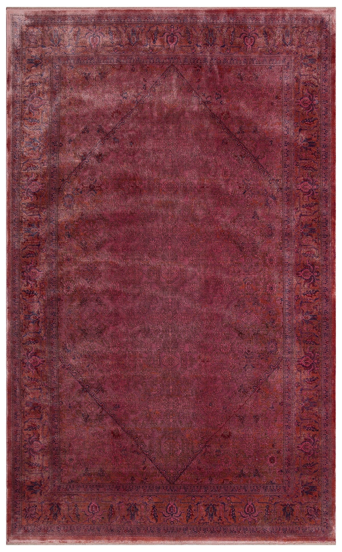 Eko Halı LAHOR LHR 02 Fuschia Özel Boyama İşlemi İle Üretilen Yüksek Alçak Dokuya Sahip Zengin Renkli Şık Salon Halısı