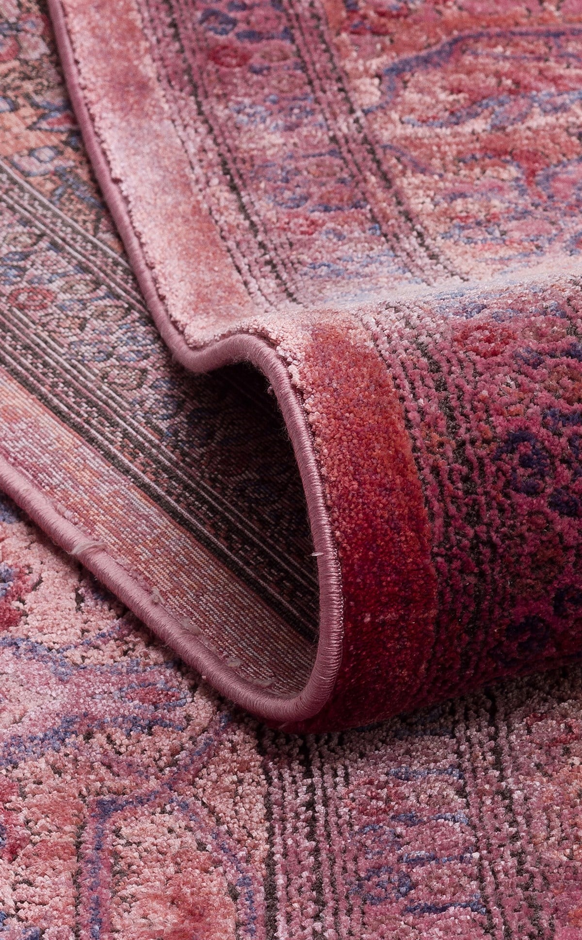 LAHOR LHR 02 Fuschia halı - Saçak kenar bitimli