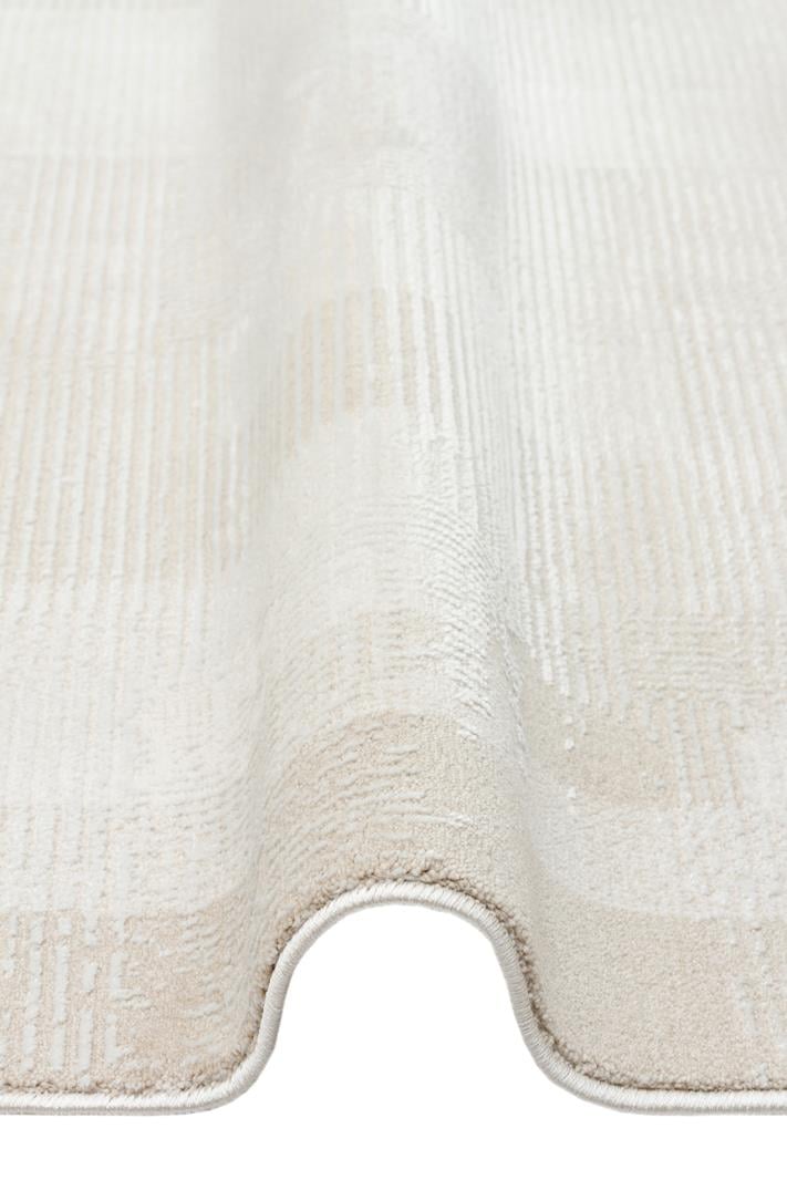 LEONA LNA 03 Krem halı - Polyester ve Polipropilen malzemeden üretilmiş