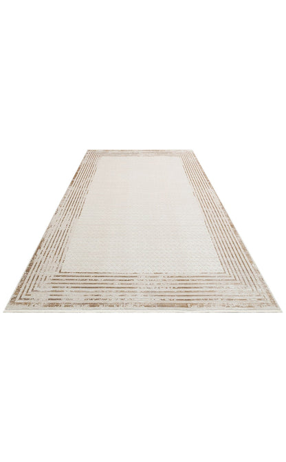 MAHAL MHL 01 Krem Altın halı - 133x190, 240x320, 80x300, 200x300 ölçü seçenekleri