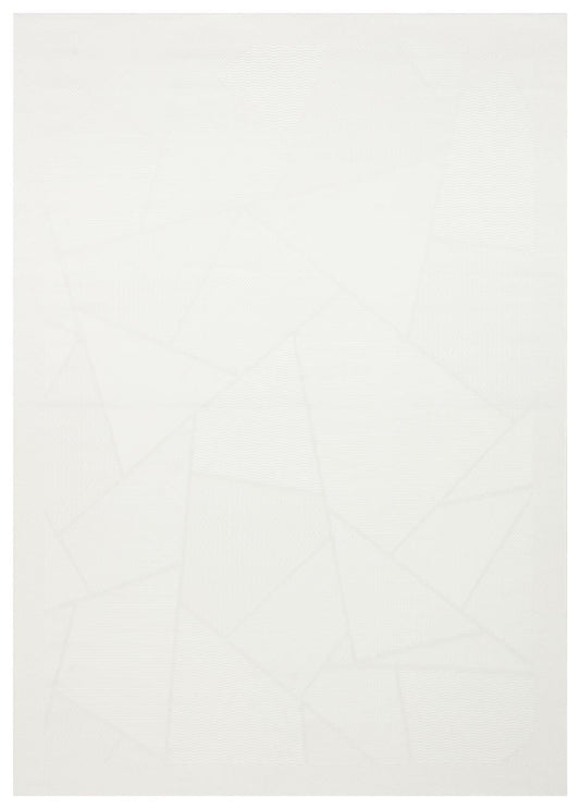 Eko Halı MONO LUX MNO LUX 01 Beyaz Kaymaz Tabanlı Modern Desenlere Sahip İnce Halı