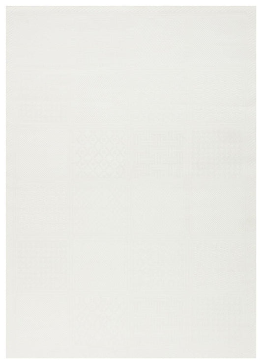 Eko Halı MONO LUX MNO LUX 02 Beyaz Kaymaz Tabanlı Modern Desenlere Sahip İnce Halı