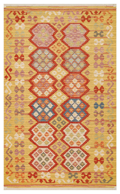 Eko Halı NOMAD NMD 03 Kırmızı Yıkanabilir, Çift Taraflı Kullanıma Uygun Yumuşak Tuşeli Otantik Kilim