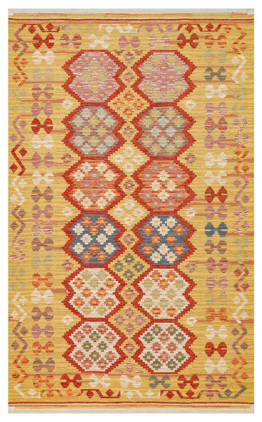 Eko Halı NOMAD NMD 03 Kırmızı Yıkanabilir, Çift Taraflı Kullanıma Uygun Yumuşak Tuşeli Otantik Kilim