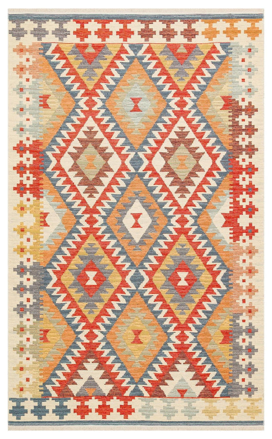 Eko Halı NOMAD NMD 09 Açık Çok Renkli Yıkanabilir, Çift Taraflı Kullanıma Uygun Yumuşak Tuşeli Otantik Kilim