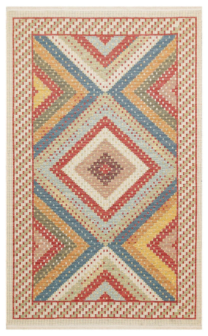 Eko Halı NOMAD NMD 10 Kırmızı Yıkanabilir, Çift Taraflı Kullanıma Uygun Yumuşak Tuşeli Otantik Kilim