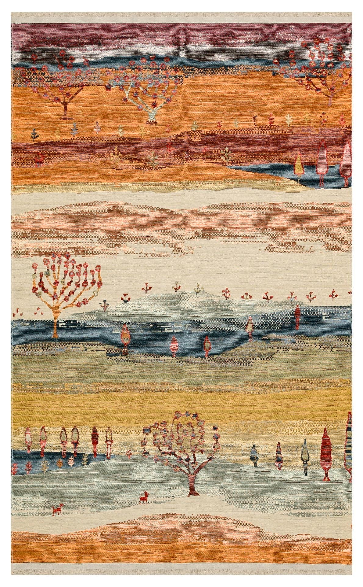 Eko Halı NOMAD NMD 12 Terracotta Yıkanabilir, Çift Taraflı Kullanıma Uygun Yumuşak Tuşeli Otantik Kilim