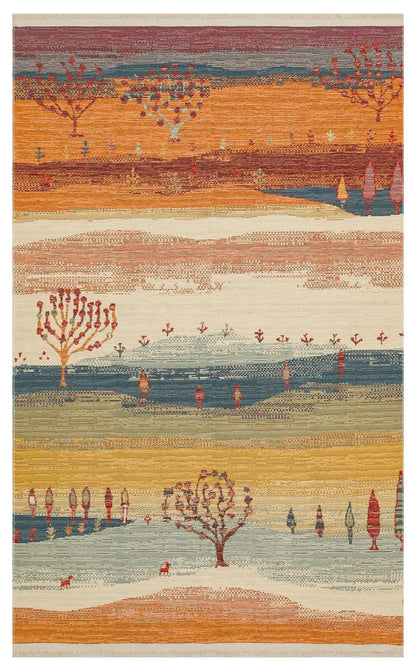Eko Halı NOMAD NMD 12 Terracotta Yıkanabilir, Çift Taraflı Kullanıma Uygun Yumuşak Tuşeli Otantik Kilim