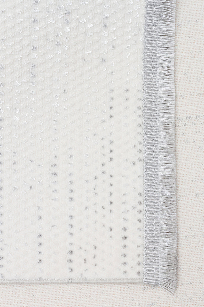 NORA NOR 01 Gümüş halı - Polyester malzemeden üretilmiş