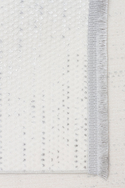 NORA NOR 01 Gümüş halı - Polyester malzemeden üretilmiş